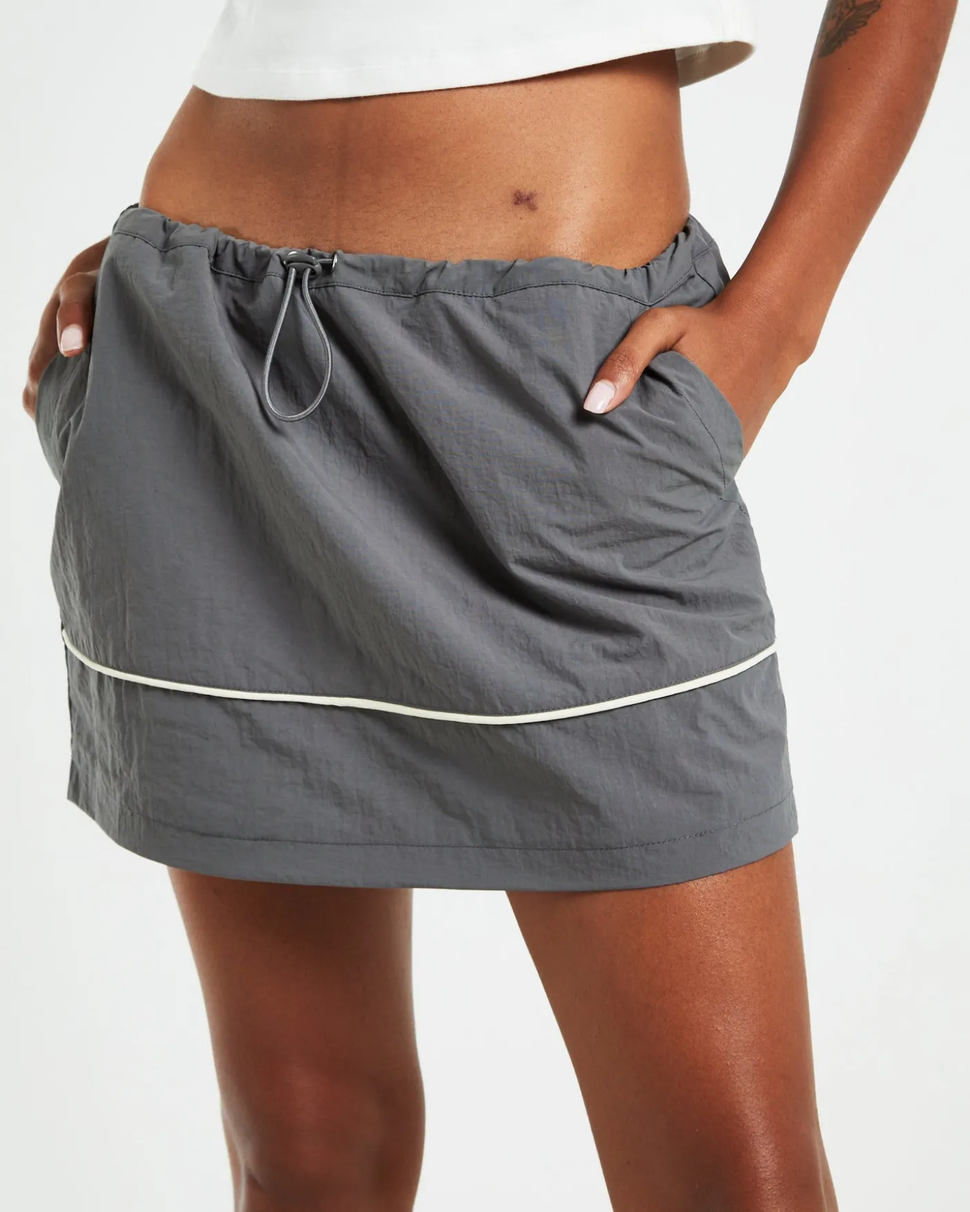Iggy Parachute Mini Skirt Grey