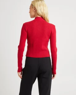 Iggy Zip Rib Knit Long Sleeve Top
