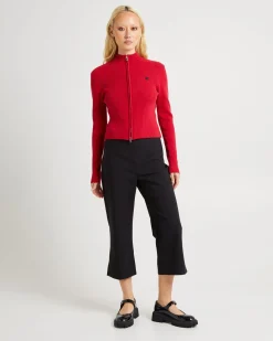 Iggy Zip Rib Knit Long Sleeve Top