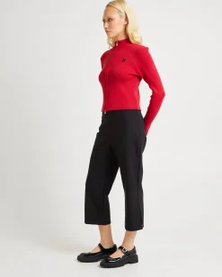 Iggy Zip Rib Knit Long Sleeve Top