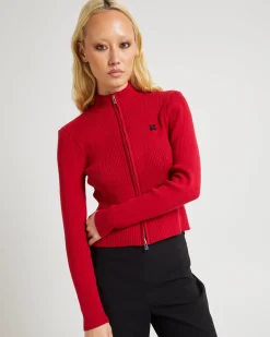 Iggy Zip Rib Knit Long Sleeve Top