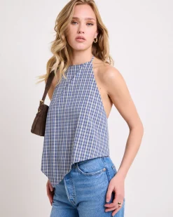 Iluka Check High Neck Top