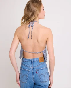 Iluka Check High Neck Top