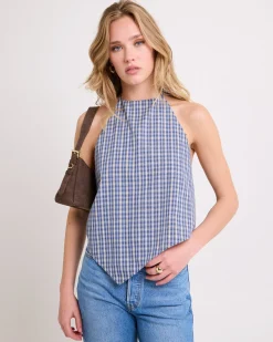 Iluka Check High Neck Top