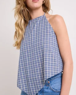 Iluka Check High Neck Top