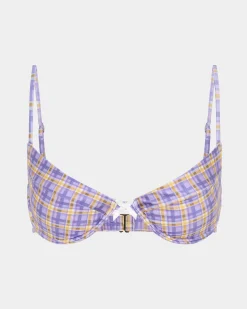 India Blurred Check Underwire Bikini Top Bikini Set