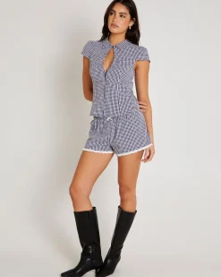 Ingrid Gingham Mini Shorts