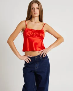Ivy Ruched Silky Slip Top