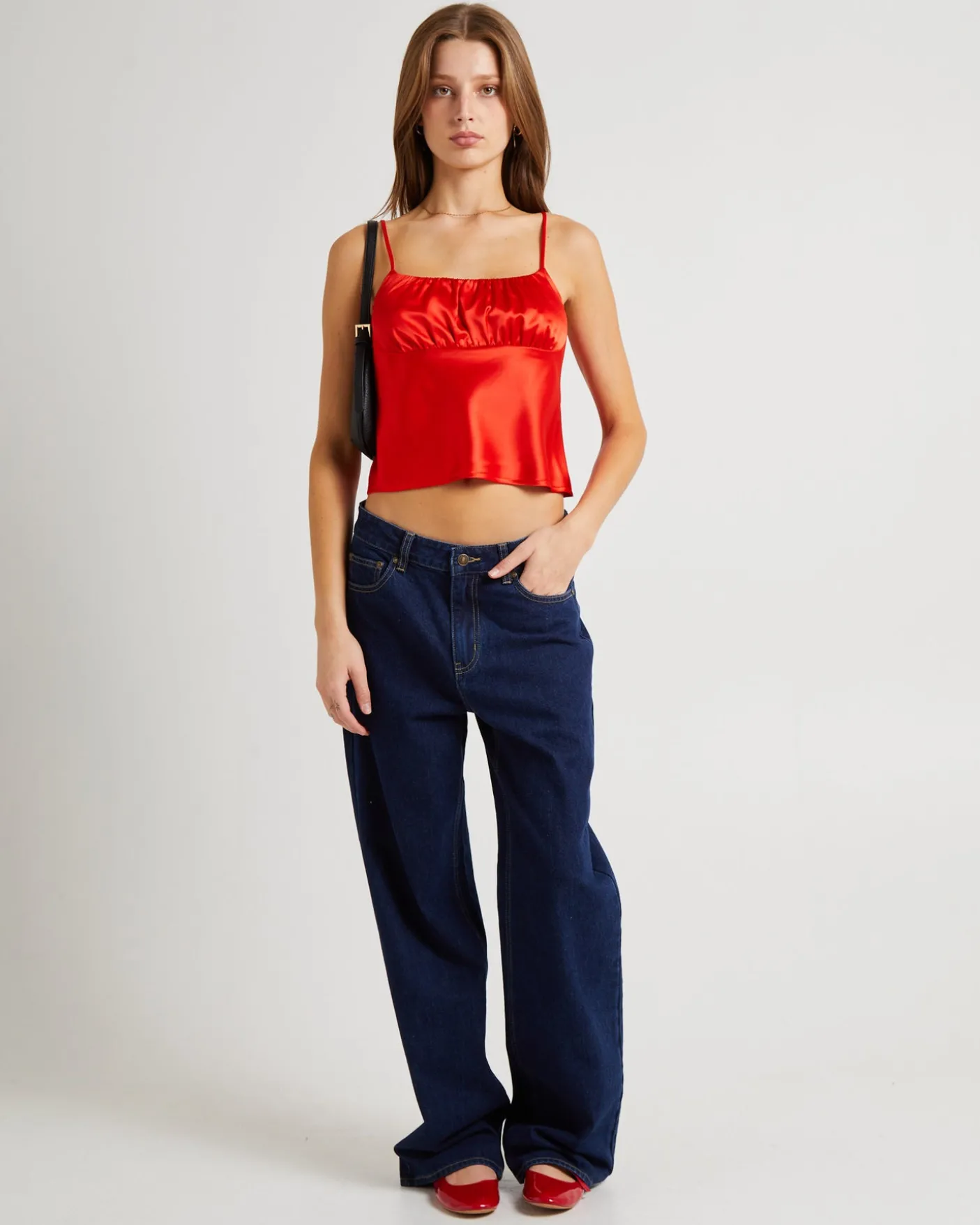 Ivy Ruched Silky Slip Top