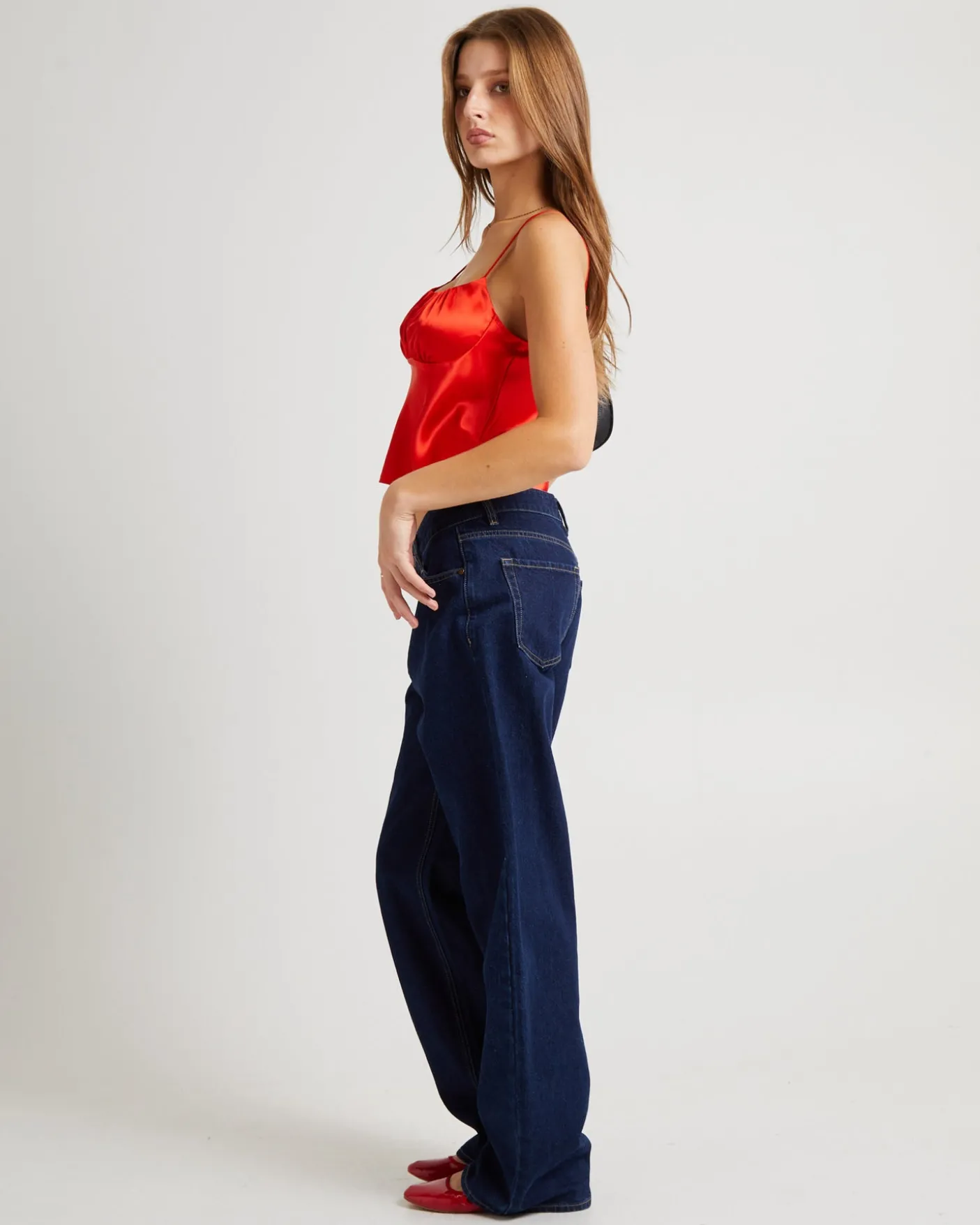 Ivy Ruched Silky Slip Top