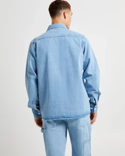 Jacinto Denim Long Sleeve Shirt Stone Wash Light Indigo