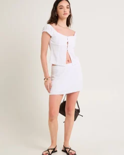 Janita Off Shoulder Lace Trim Top