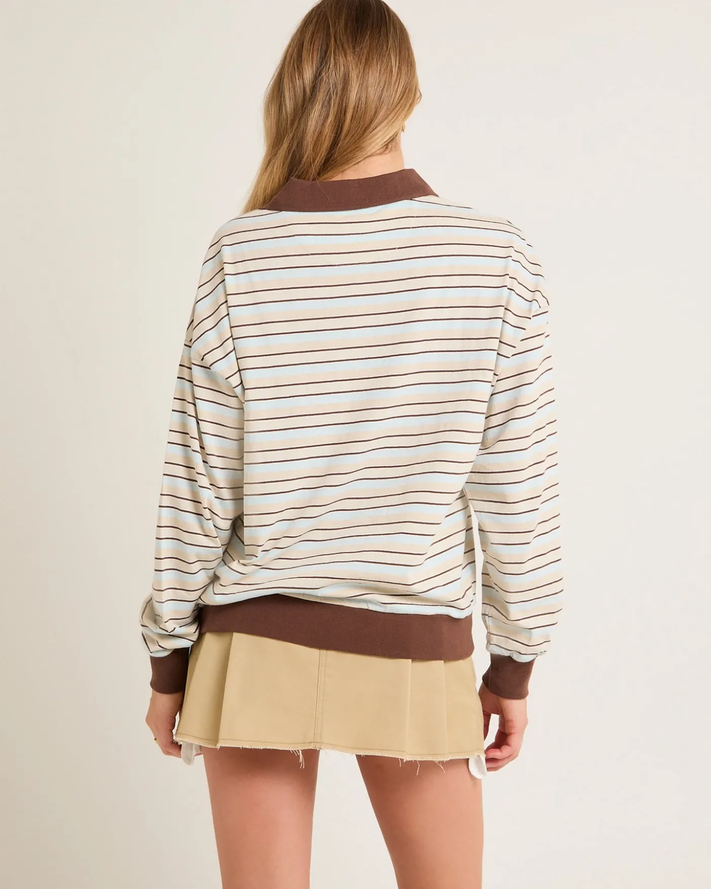 Jase Stripe Long Sleeve Polo Shirt