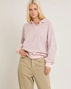 Jase Stripe Long Sleeve Polo Shirt