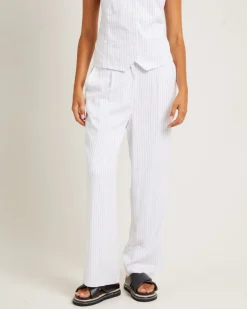 Jemimah Pinstripe Pants White
