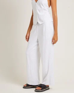 Jemimah Pinstripe Pants White