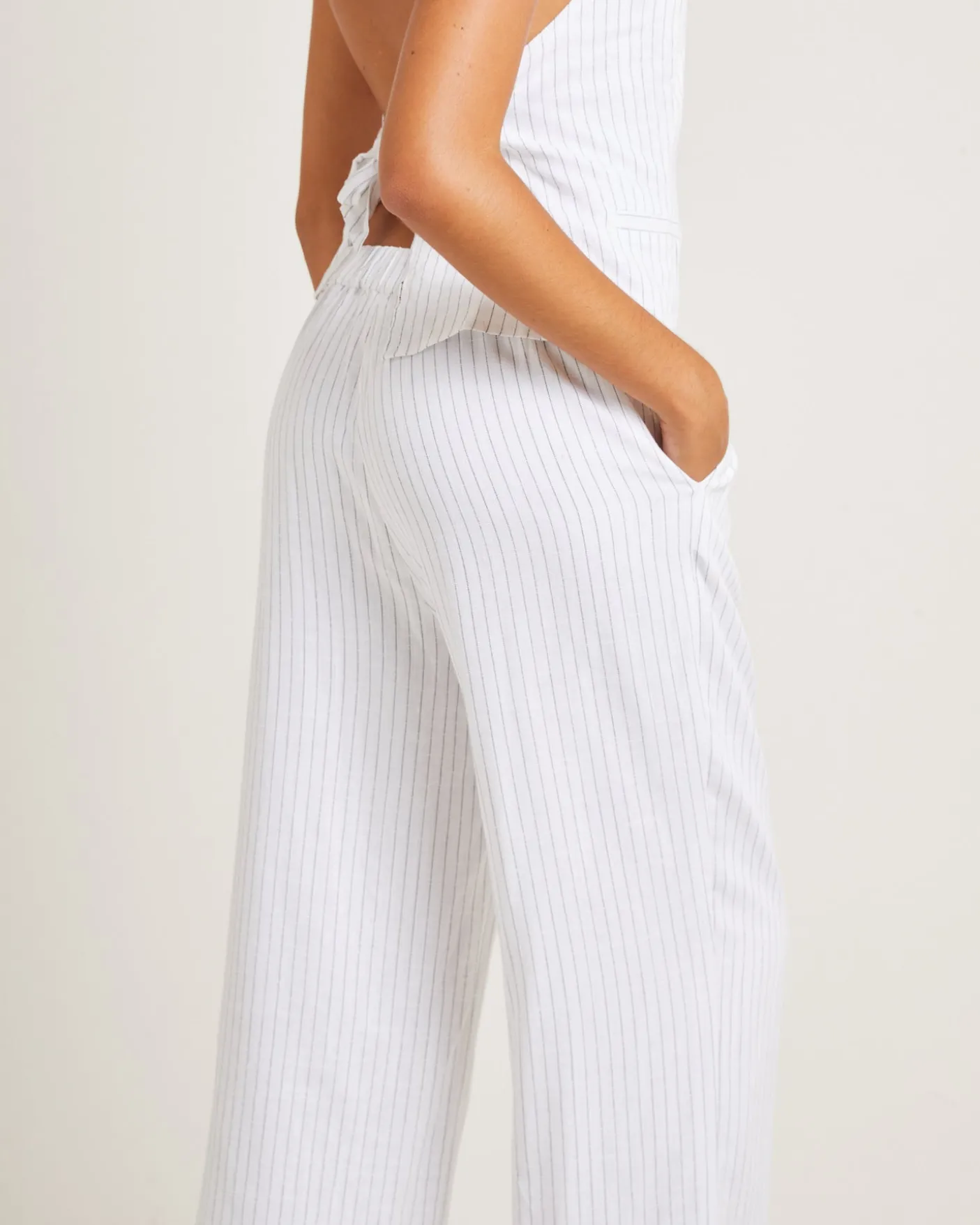 Jemimah Pinstripe Pants White
