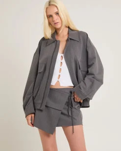 Jen Oversized Patch Pocket Jacket