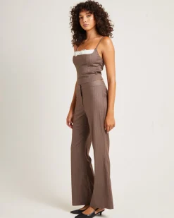 Jenna Pinstripe Ruched Top