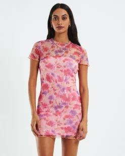 Jessica Watercolour Floral Tee Dress Pk