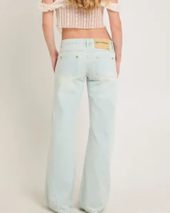 Johnnies Low Waist Wide Leg Flared Denim Jeans Le Surf