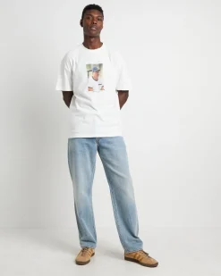 Jon Short Sleeve T-Shirt in Solid Washed White