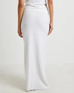Josie Crochet Maxi Skirt in White