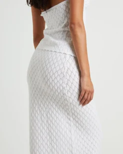 Josie Crochet Maxi Skirt in White