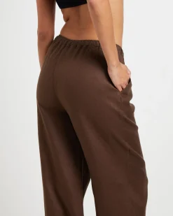 Kai Linen Draw Pants in Brown