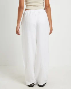 Kai Linen Draw Pants in White