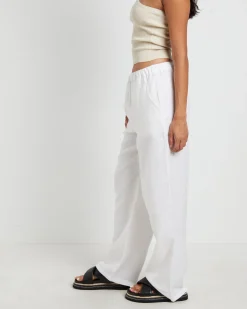 Kai Linen Draw Pants in White