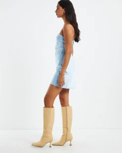 Kelsey Strapless Slip Dress Blue