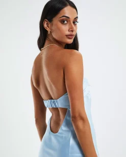 Kelsey Strapless Slip Dress Blue