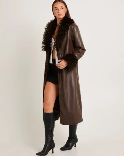 Kendall Contrast Fur Pu Coat