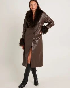 Kendall Contrast Fur Pu Coat