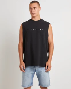 Kerning Muscle Tee in Black
