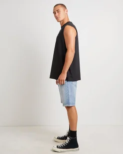Kerning Muscle Tee in Black