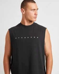 Kerning Muscle Tee in Black