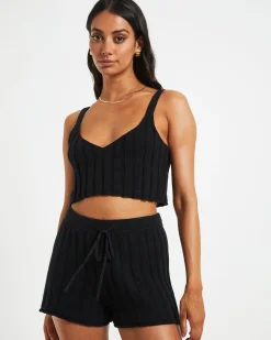 Knit Tank Top in Black