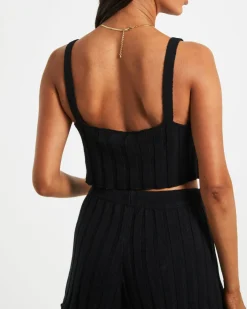 Knit Tank Top in Black