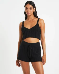 Knit Tank Top in Black