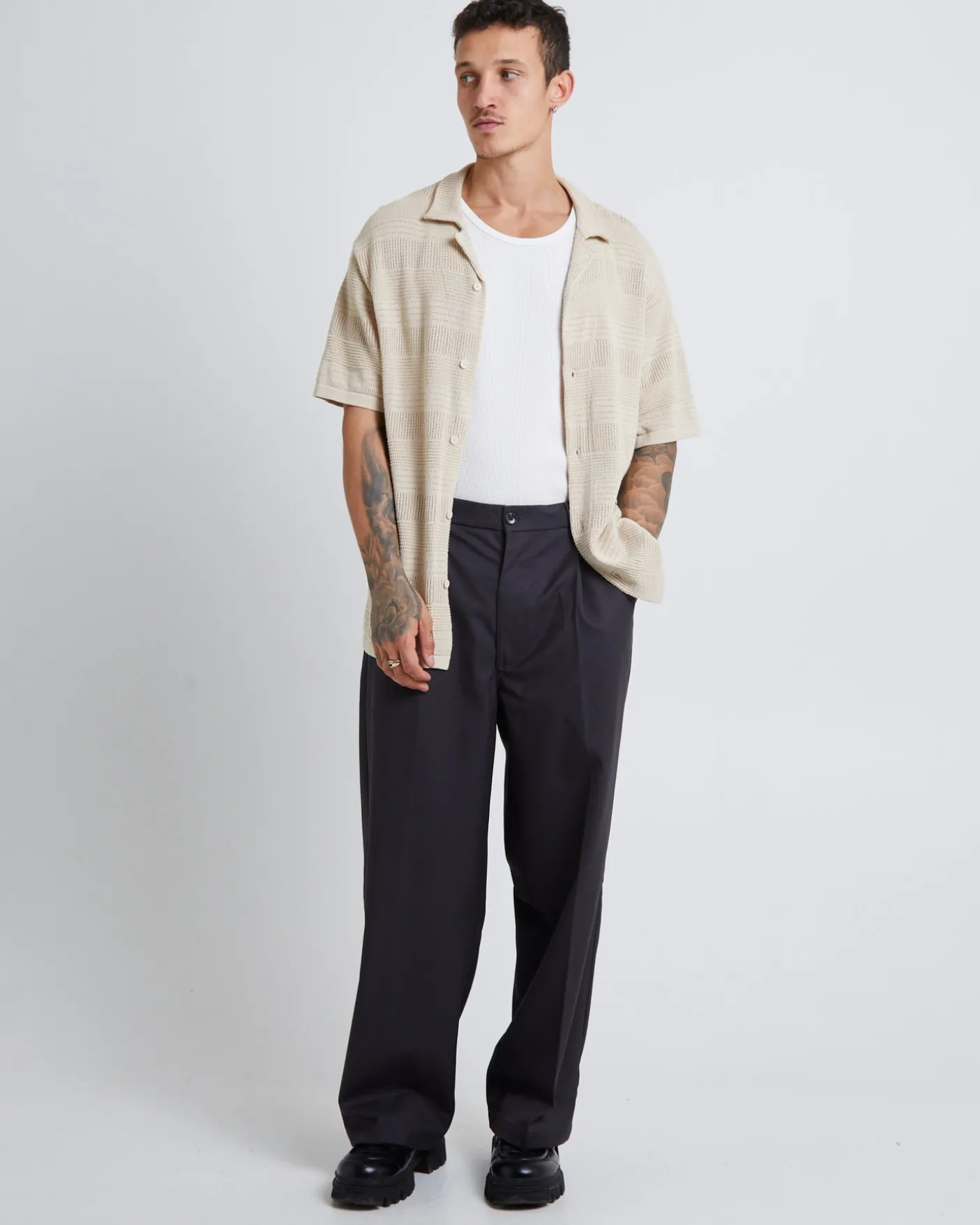 Knitted Short Sleeve Resort Shirt