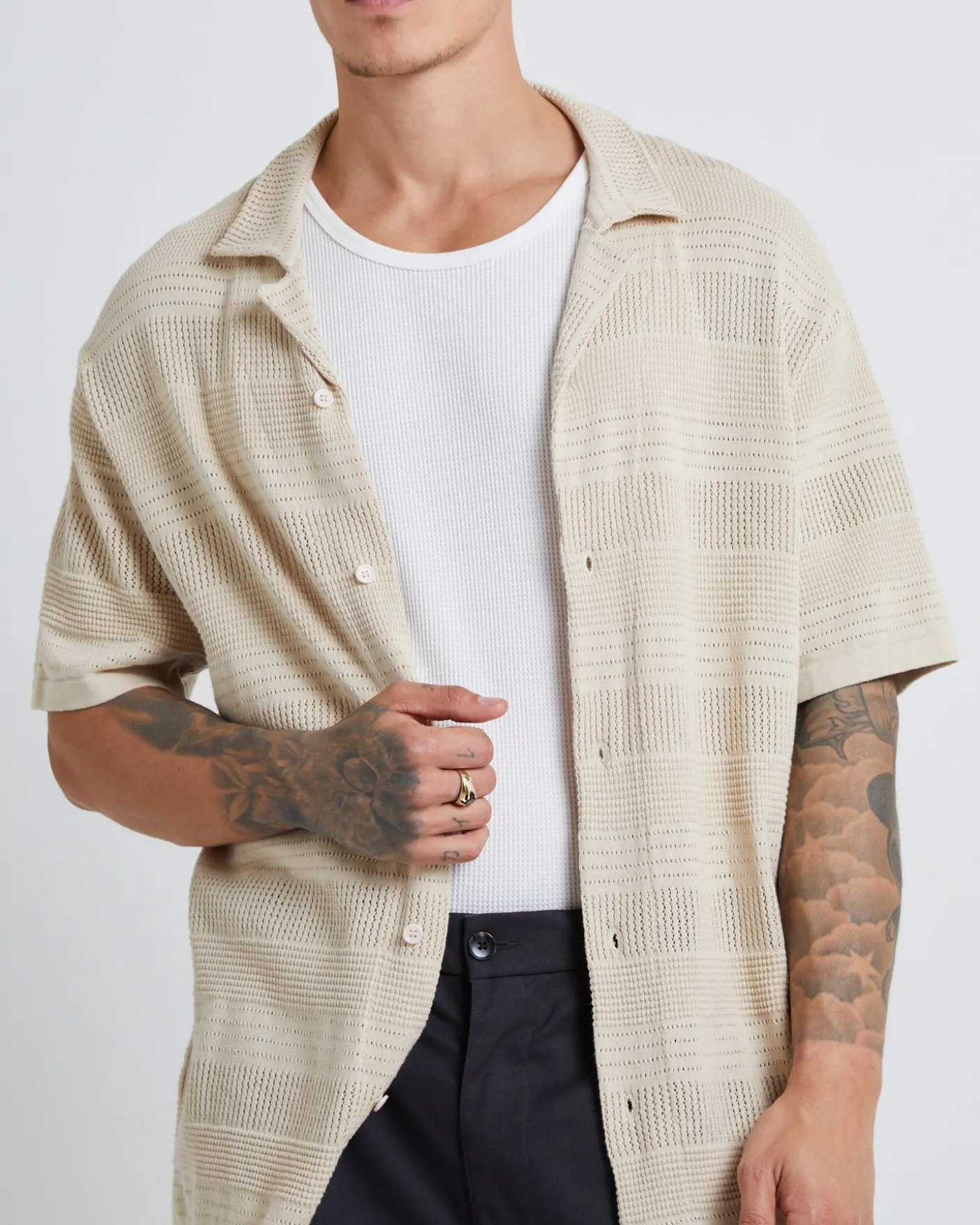 Knitted Short Sleeve Resort Shirt