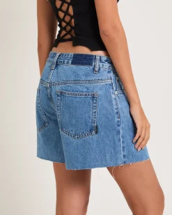 Kourtney Raw Chop Denim Shorts