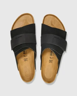 Kyoto Black Suede Nubuck Leather Sandals