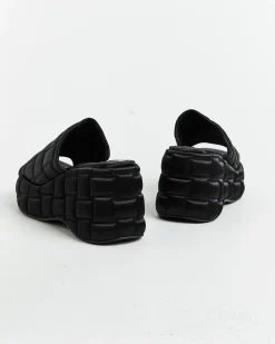 LA VOOM Satin Sandals in Black