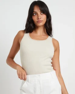 Lagoon Muscle Tank Top in Stone
