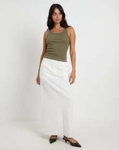 Lagoon Muscle Tank Top in Khaki