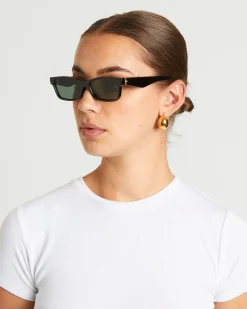 Le Sustain Plateaux Sunglasses in Black/Khaki Mono