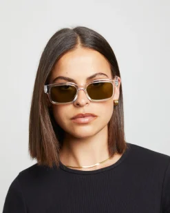 Le Sustain Recarmito Sunglasses in Crystal Clear Moss
